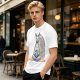 Olive T-Shirt With Meditating Llama Rainbow Graphic