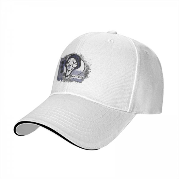 Black Baseball Cap With Ghost 1996 Graphic Print