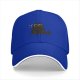 Black baseball cap with surprised cartoon black cat graphic
