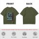 Olive T-Shirt With Neon White Dragon Graphic Print