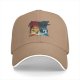 Black baseball cap with fantasy dragon and wolf open book graphic