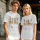 Olive Green T-Shirt With Cute Cartoon Cat Illustrations