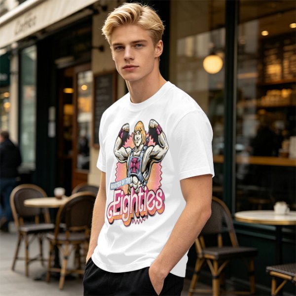 Olive T-Shirt Featuring He-Man Master of the Eighties Graphic