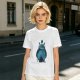 Olive Green T-Shirt With Blue Totoro Inspired Graphic Print
