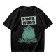 Olive T-Shirt With Free Hugs Monster Graphic Print