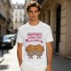 Olive t-shirt with cute muffin graphic and playful text design