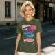 Olive T-Shirt With Cartoon Monster Cereal Bowl Graphic And Eternal Masters Text