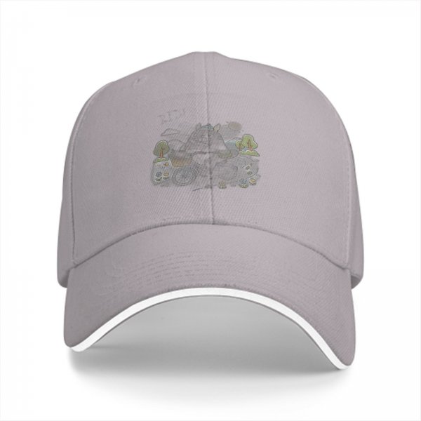 Black Baseball Cap With Subtle Nature Inspired Graphic Print