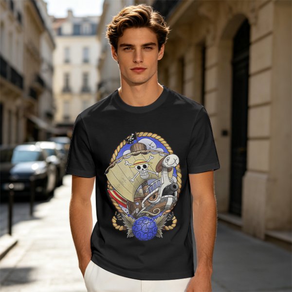 One Piece Going Merry Pirate Ship Graphic T-Shirt