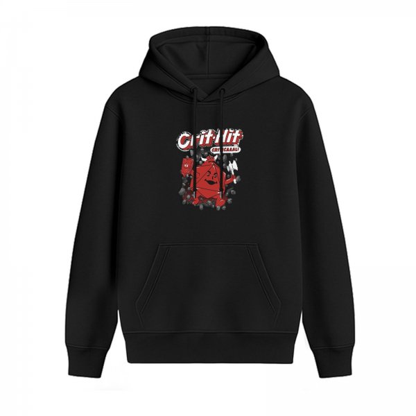 Black Hoodie With Crit Hit D20 Devil Graphic For Tabletop RPG Fans