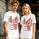 Olive T-Shirt With Cute Ramen Cups In Love Graphic