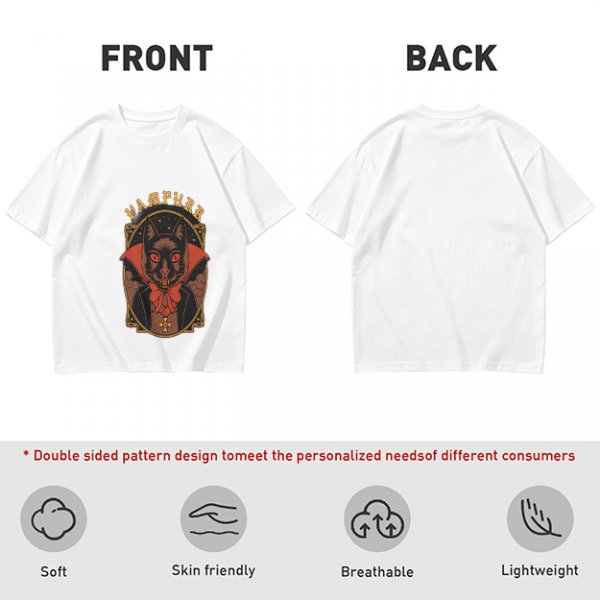 Olive T-Shirt with Vampurr Black Cat Vampire Graphic