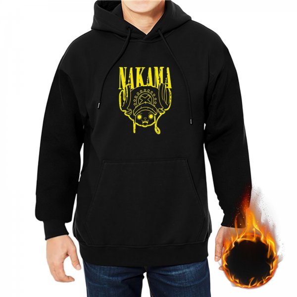 One Piece Nakama Tony Tony Chopper Graphic Black Hoodie