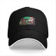 Black baseball cap with Santa and turkey Thanksgiving Christmas design