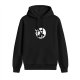Black Hoodie With Halloween Witch Bat Moon Silhouette Print