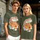 Olive T-Shirt With Kitten Nuggets Fried Chicken Box Graphic