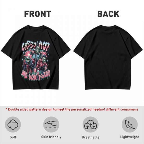 Creep Hop We Don't Stop Horror Character Graphic T-Shirt