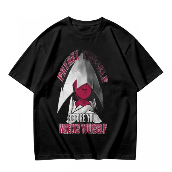 Phyrexian Figure T-Shirt With 'Phyrex Yourself Before You Wreck Yourself' Print