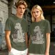 Olive T-Shirt Featuring Godzilla Eating Ramen