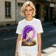 Olive T-Shirt With Purple Haired Woman And Concert Stage Print