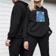 Black hoodie featuring The Barky Bunch cartoon dog characters
