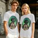 Attack on Titan layered silhouette graphic olive t-shirt