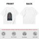 Olive green t-shirt with retro robot monster city attack graphic