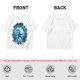 Olive T-Shirt With Blue Warrior Silhouette Graphic Print