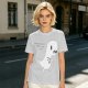 Olive T-Shirt With Cute Running Ghost Dinosaur Graphic Print