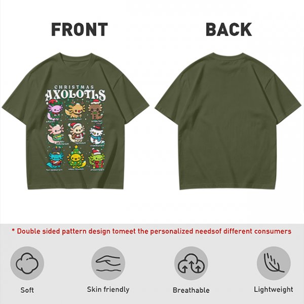 Christmas Axolotls Cute Holiday Graphic T-Shirt Design