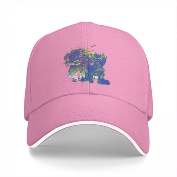 Black Baseball Cap With Anime Superhero Punch Graphic Print
