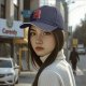 Black Baseball Cap With Red Vintage Warrior Graphic Print