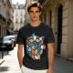 Olive T-Shirt With Cute Cats On A Rubik's Cube Graphic