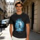 Olive T-Shirt With Blue Warrior Silhouette Graphic Print