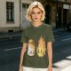 Olive T-Shirt With Cute Roasted Marshmallow And Fire Graphic