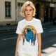 Olive T-Shirt Featuring Giant Cookie Monster Holding Cookie Against Moon