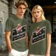 Olive green t-shirt with sarcasm genuine talent unfiltered mocking beer print