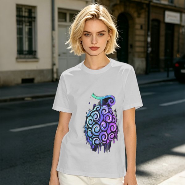 Olive T-Shirt with Devil Fruit Swirl Art Print