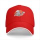 Black baseball cap with skeleton holding coffee cup graphic