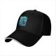 Black Baseball Cap With Turquoise Ancient Wise Man Face Art Print