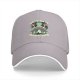 Black baseball cap with meditating frog and 'Less Hate Meditate' mushroom design