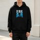 Black hoodie with Steve Minecraft-style graphic print
