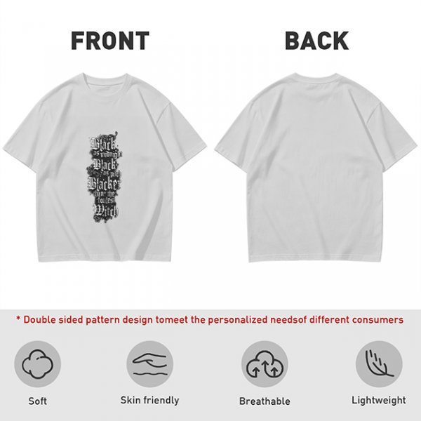 Olive Green T-Shirt with Gothic Witch Themed Text Print