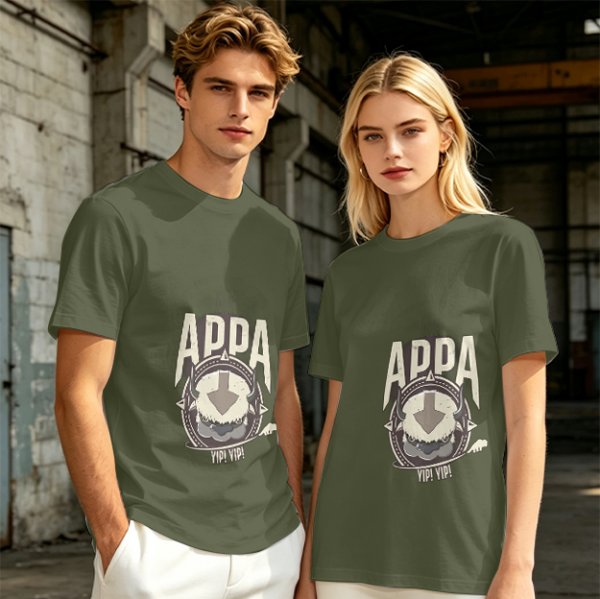Olive Green Appa Yip Yip Graphic T-Shirt