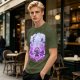 Olive T-shirt with Luffy Gear 5 Sun God Nika Anime Graphic Print
