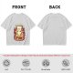 Olive Graphic T-Shirt With Everything Is On Fire Cat Design