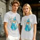 Olive T-Shirt With Fairy Godmother Cat Graphic Print