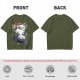 Olive green t-shirt with My Neighbor Totoro forest scene print