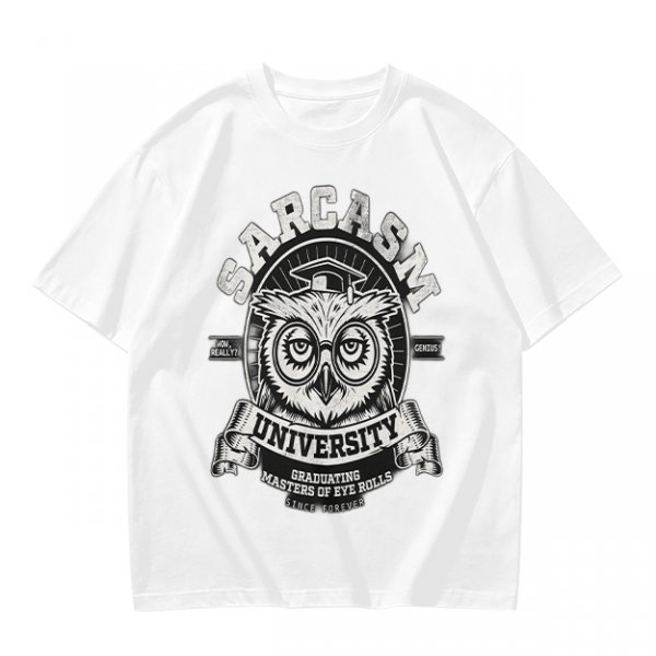 Owl Sarcasm University Masters of Eye Roll Graphic T-Shirt