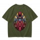 Orc-like magical creature graphic olive green t-shirt
